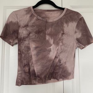 Wine colored tie-dye crop top